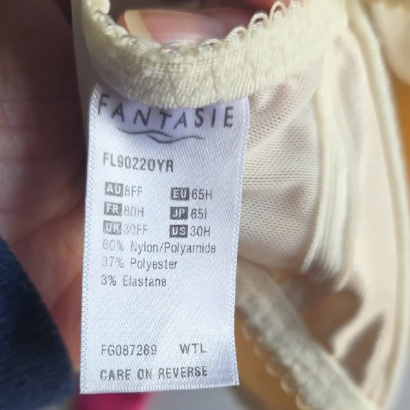 2 Fantasie Mae Hot Pink & Ivory Lace Underwire Bras - 30H US *Valentine's Sexy - Picture 11 of 16